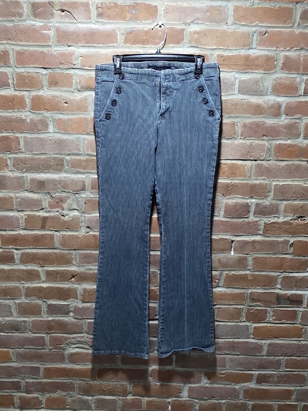 Divine Rights of Denim Sailor Stripe Flare Pants Size 28